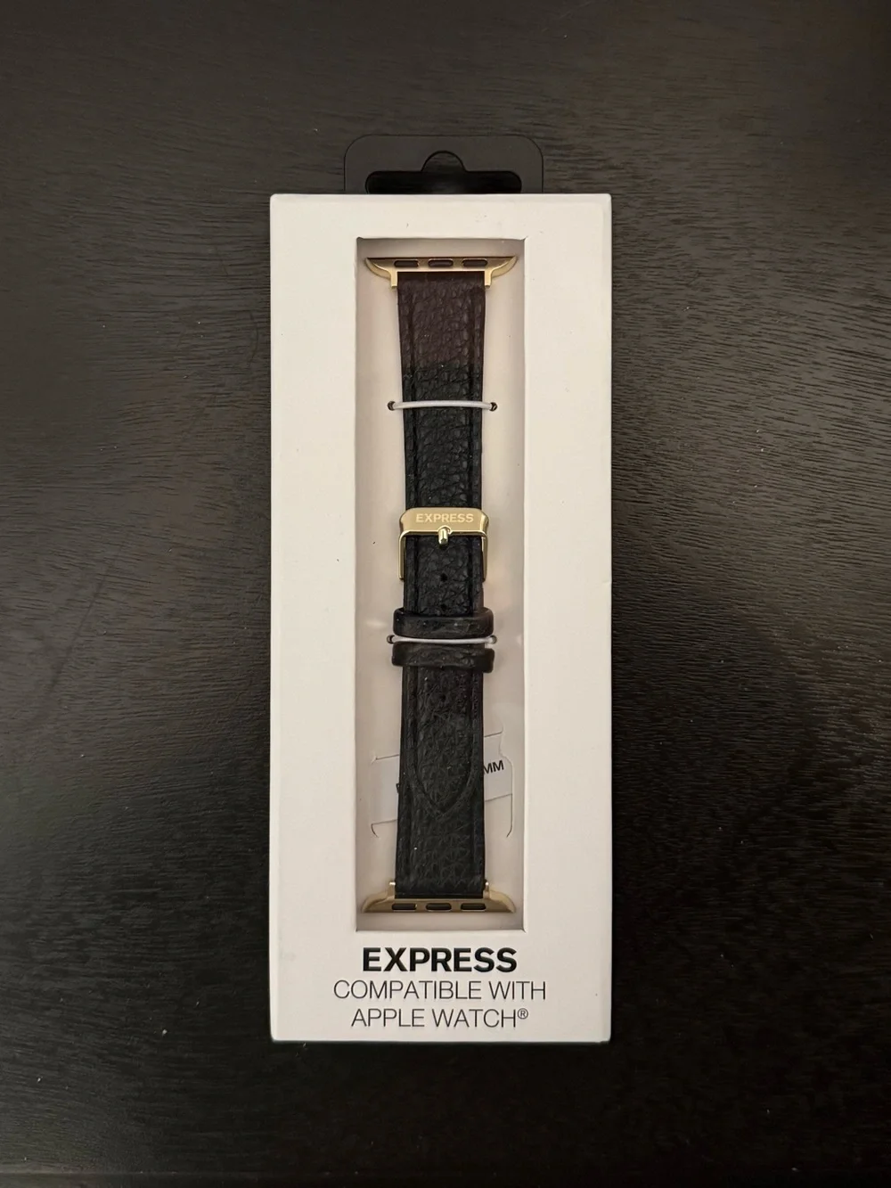 Express black leather Apple Watch band NWT